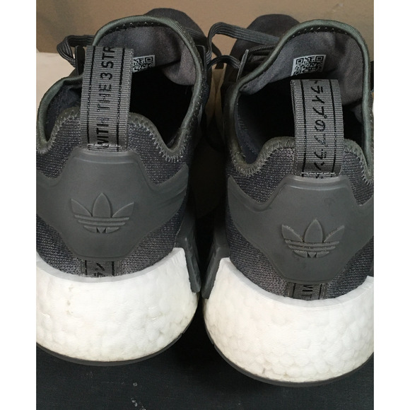 "Adidas NMD R1 Grey Scarlet Blue FZ5708 Men's 13 Excellent Used Boost Comfort" - Picture 4 of 13